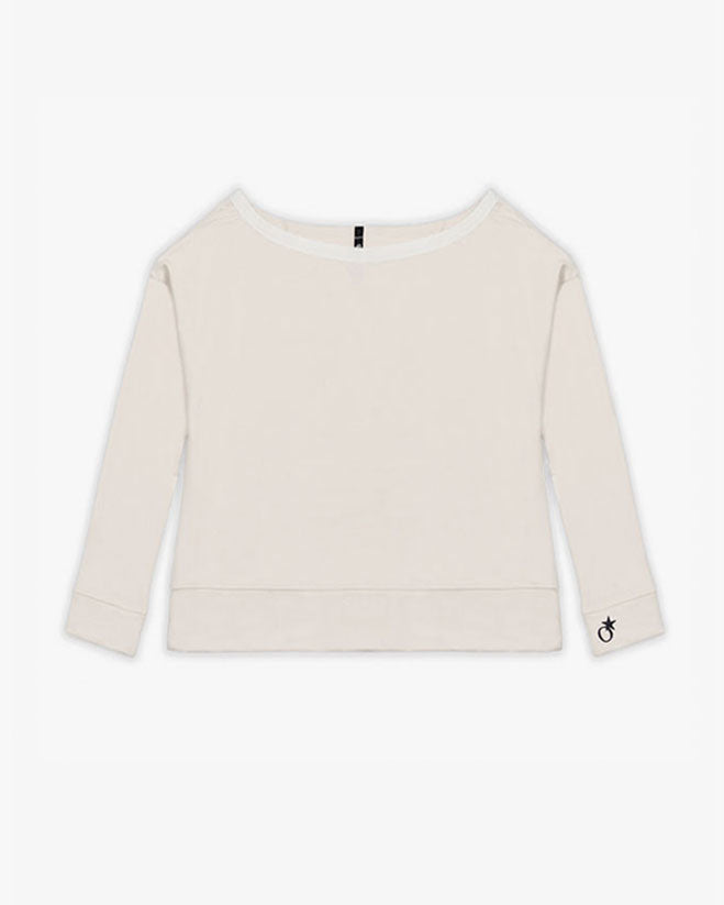 Women's White Open Shoulder Sweatshirt – TATEJONES