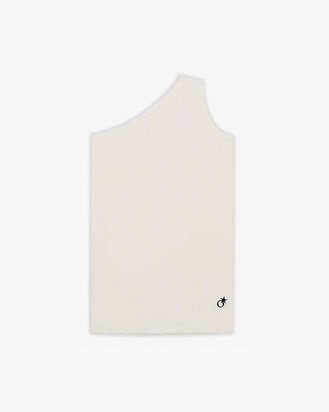 Women's white one shoulder tank top – TATEJONES