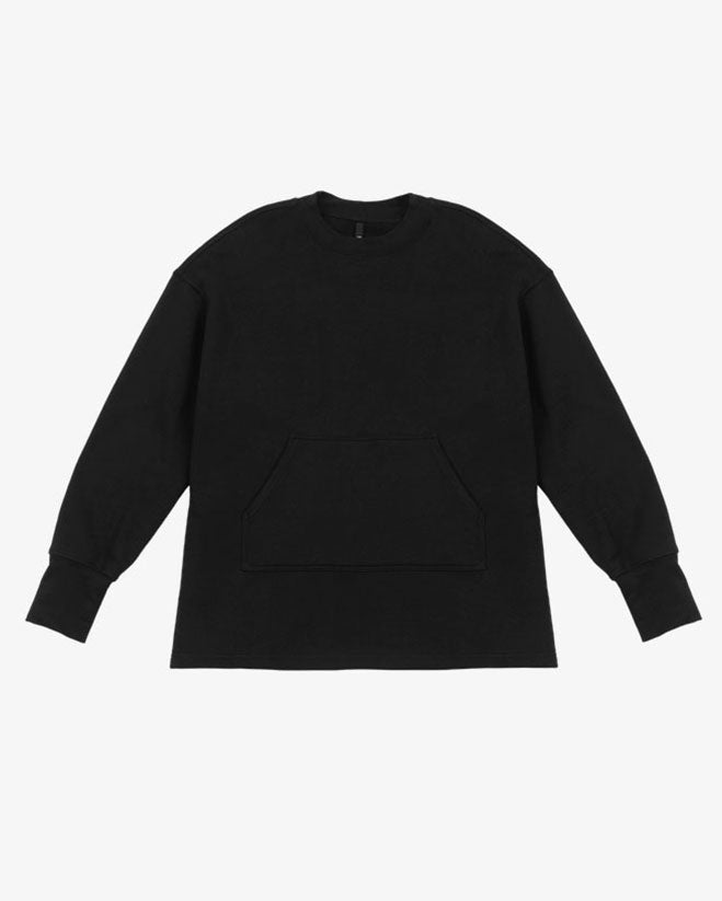 Women's Black Oversized Sweatshirt with front pocket – TATEJONES