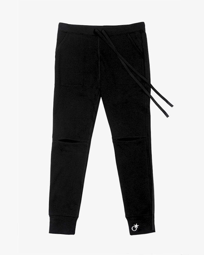 Men's Black Slit Knee Sweat| Comfortable Joggers for Men