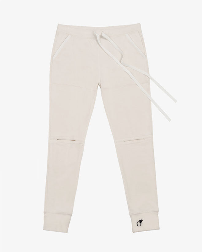 Men's White Slit Knee Sweat | Joggers for Men | TATEJONES