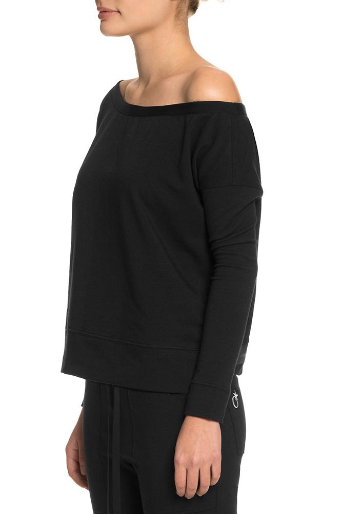 Women's Black Open Shoulder Sweatshirt – TATEJONES 