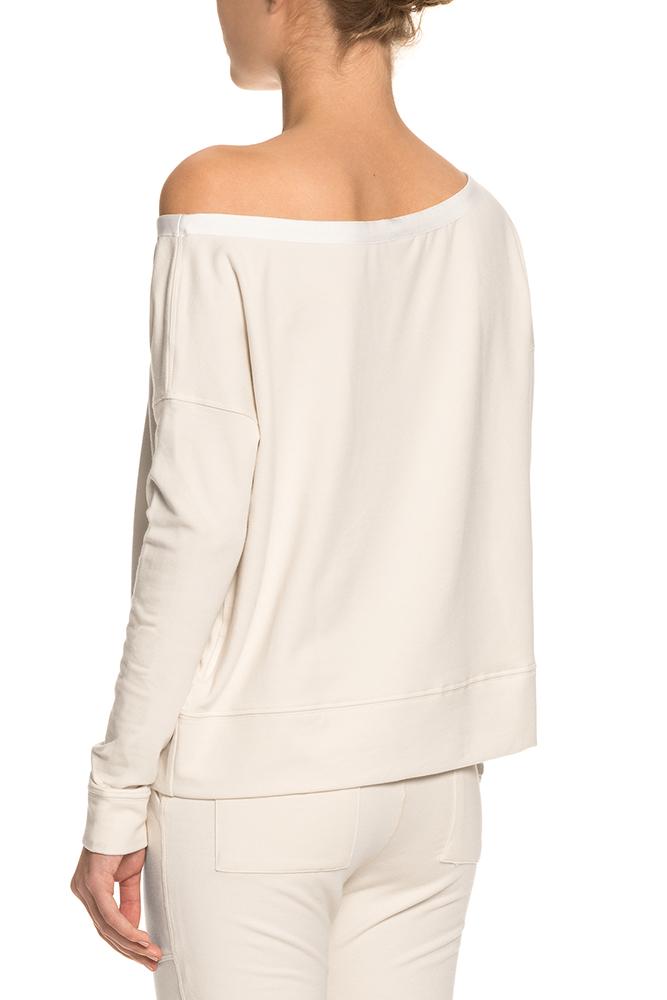 Women's White Open Shoulder Sweatshirt – TATEJONES 