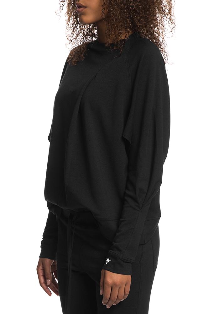 Women's Black Cape Sweatshirt – TATEJONES
