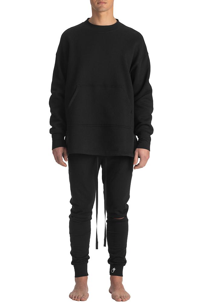 Men's Black Oversized Sweatshirt with front pocket – TATEJONES