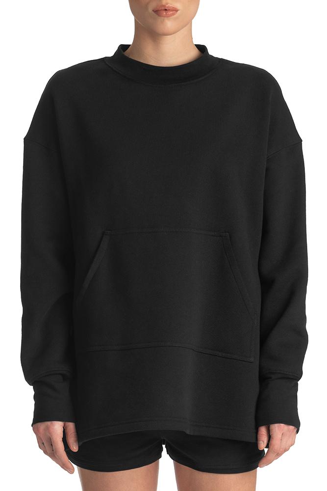 Women's Black Oversized Sweatshirt with front pocket – TATEJONES