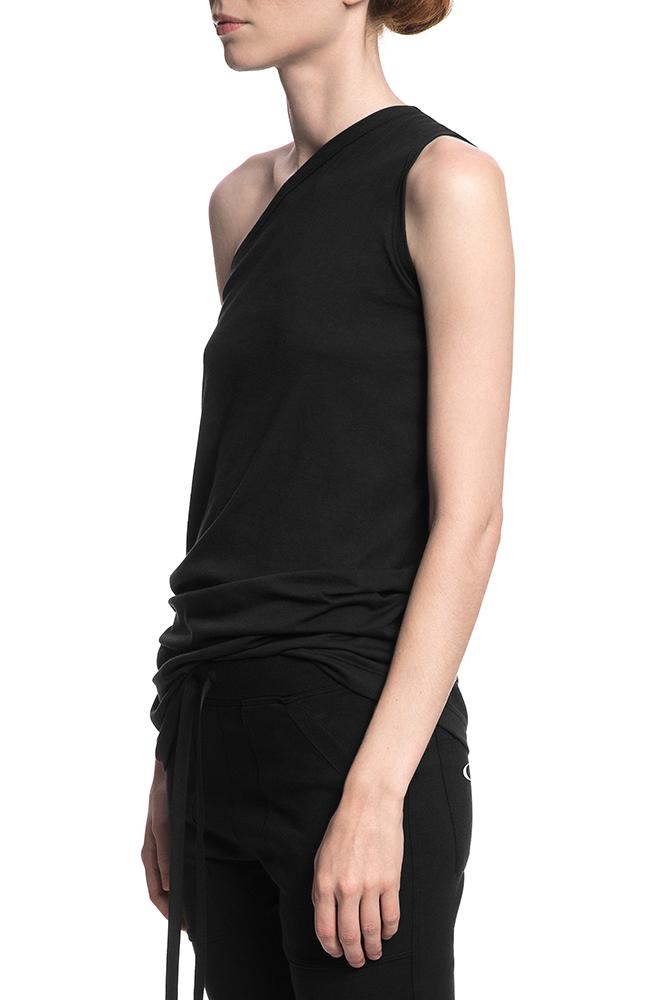 Women's black one shoulder tank top – TATEJONES