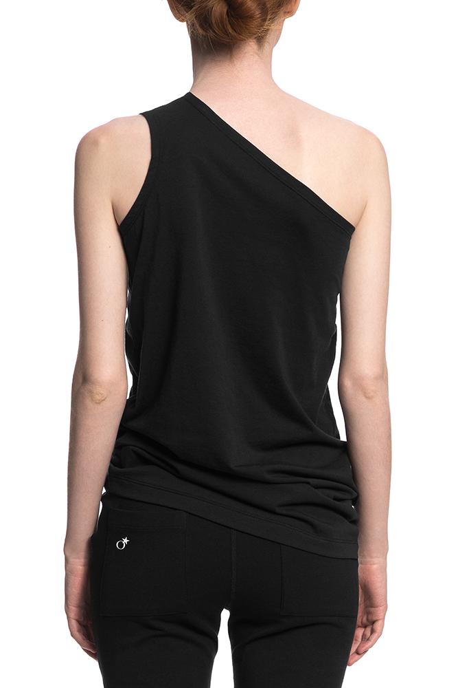 Women's black one shoulder tank top – TATEJONES