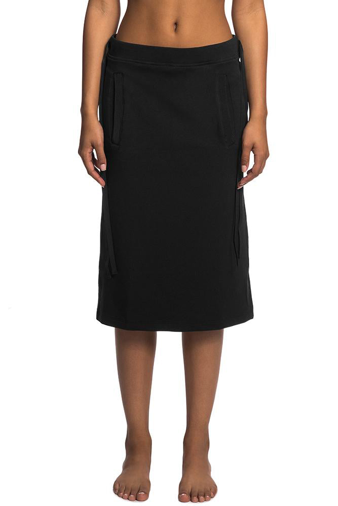 Women's Black Midi Skirt with front pocket – TATEJONES